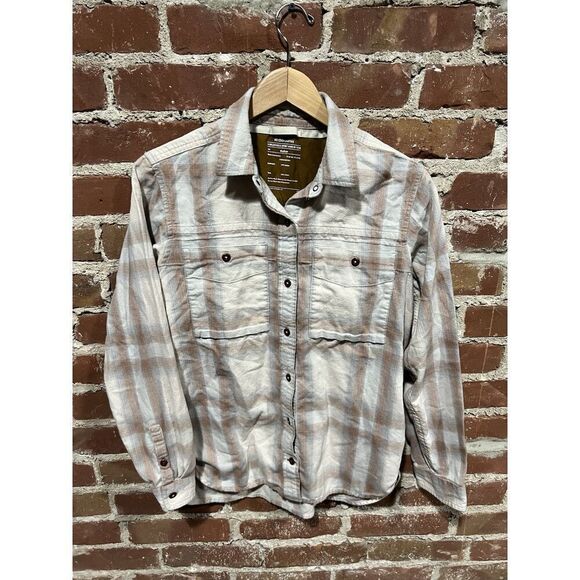 REI Womens Blue Plaid Long Sleeve Flannel Button Up Outdoor Shirt Size Medium - Picture 1 of 4